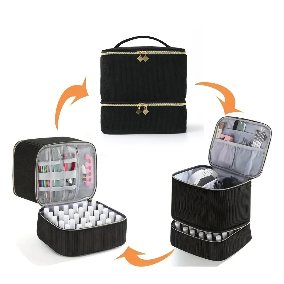 Double Layer Nail Polish Organizer – Holds 30 Bottles Nail Polish Organizer Babs