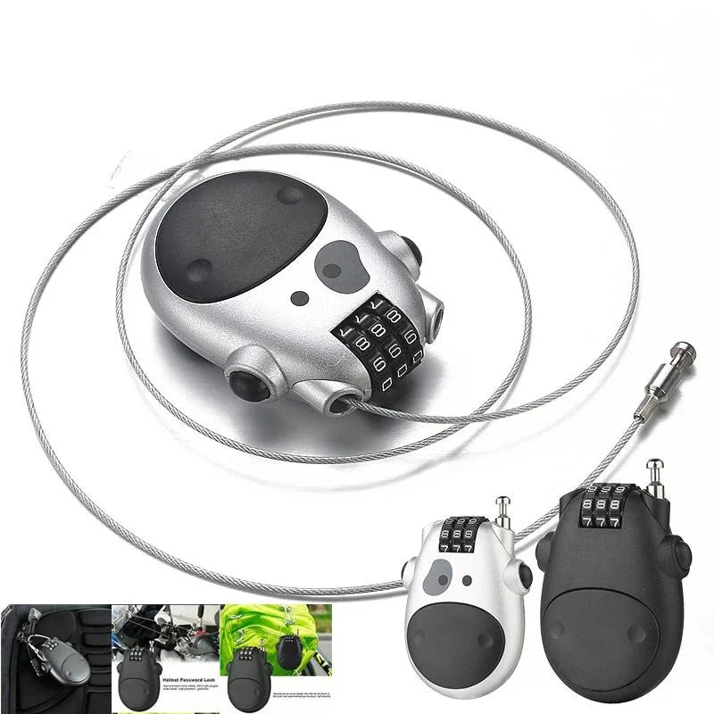Retractable Steel Cable Combination Lock – Bike & Luggage Cable Combination Lock Babs