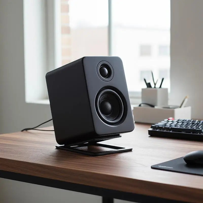 HUXUAN 2-Pack Desktop Speaker Stands – Aluminum Anti-Slip Speaker Stand Babs