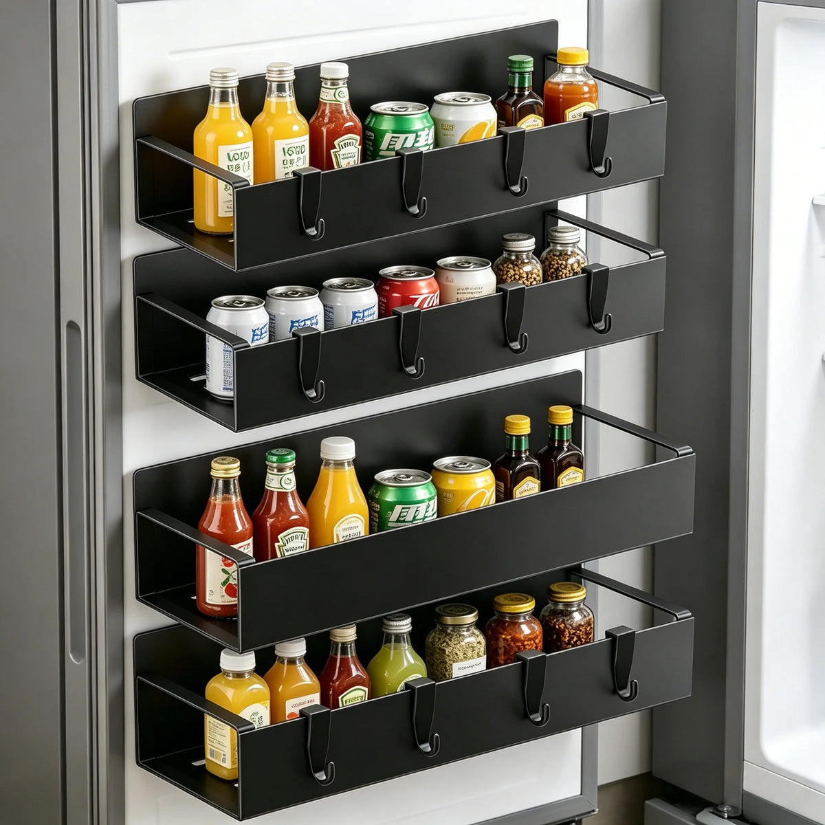 Magnetic Spice Rack for Fridge – Stainless Steel Organizer Magnetic Spice Rack Babs