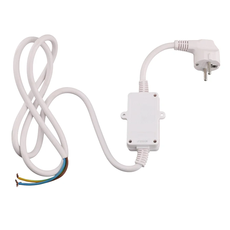 RCD Circuit Breaker Plug with Cable – EU Plug, 16A Protection RCD Safety Adapter Babs