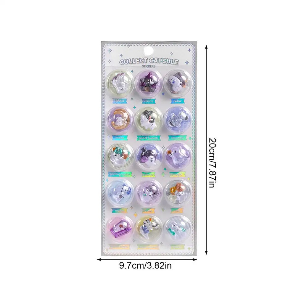 3D Kawaii Stickers – Sweets, Fruit & Ice Cream PVC Set (10pc) Decorative Craft Stickers Babs 01