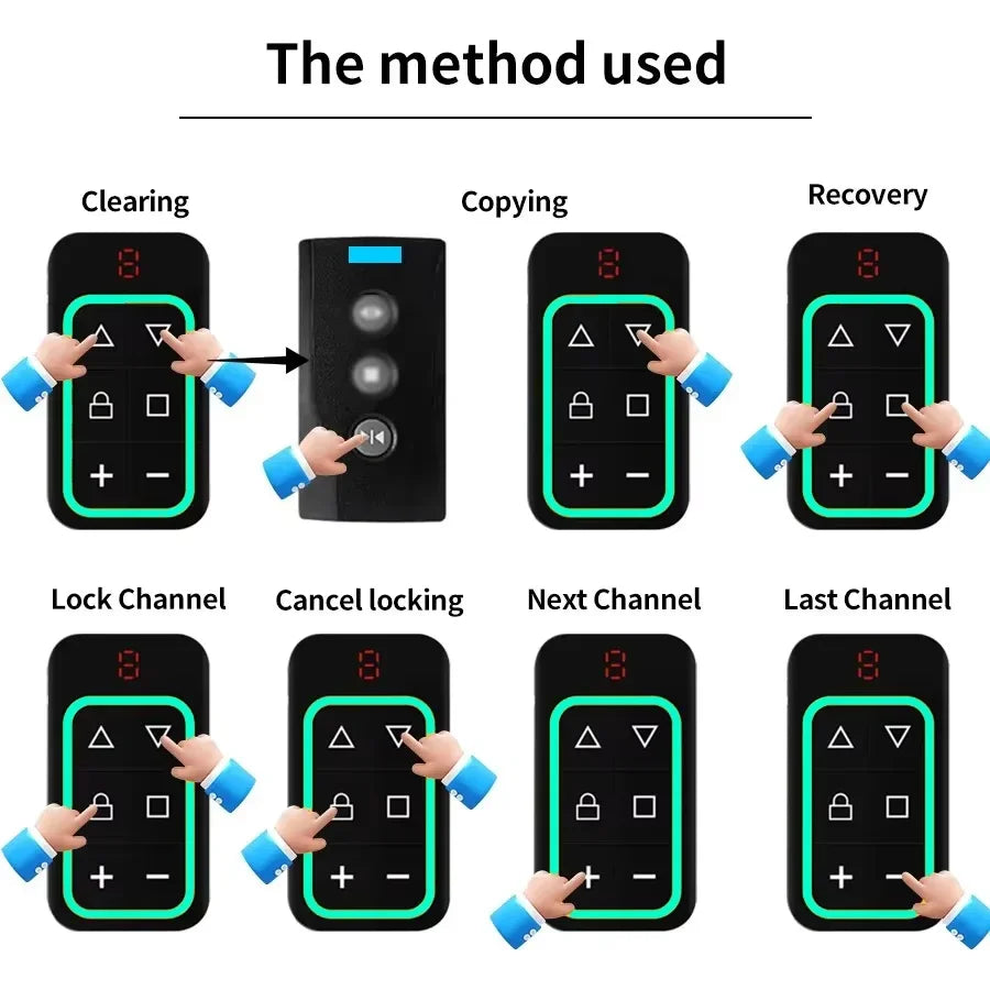 8-in-1 Universal Garage Remote Duplicator | 300–915MHz Remote Duplicator Babs