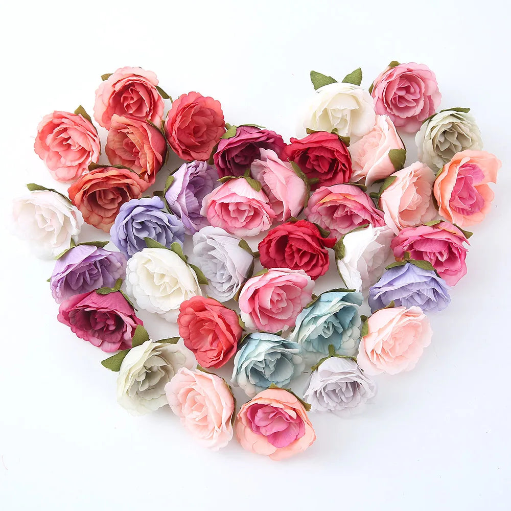 4cm Silk Artificial Rose Flower Heads – DIY Wedding Decor Artificial Flower Heads Babs