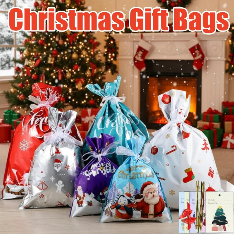 Christmas Drawstring Gift Bags for Candy, Cookies & Presents Christmas Gift Bags Babs