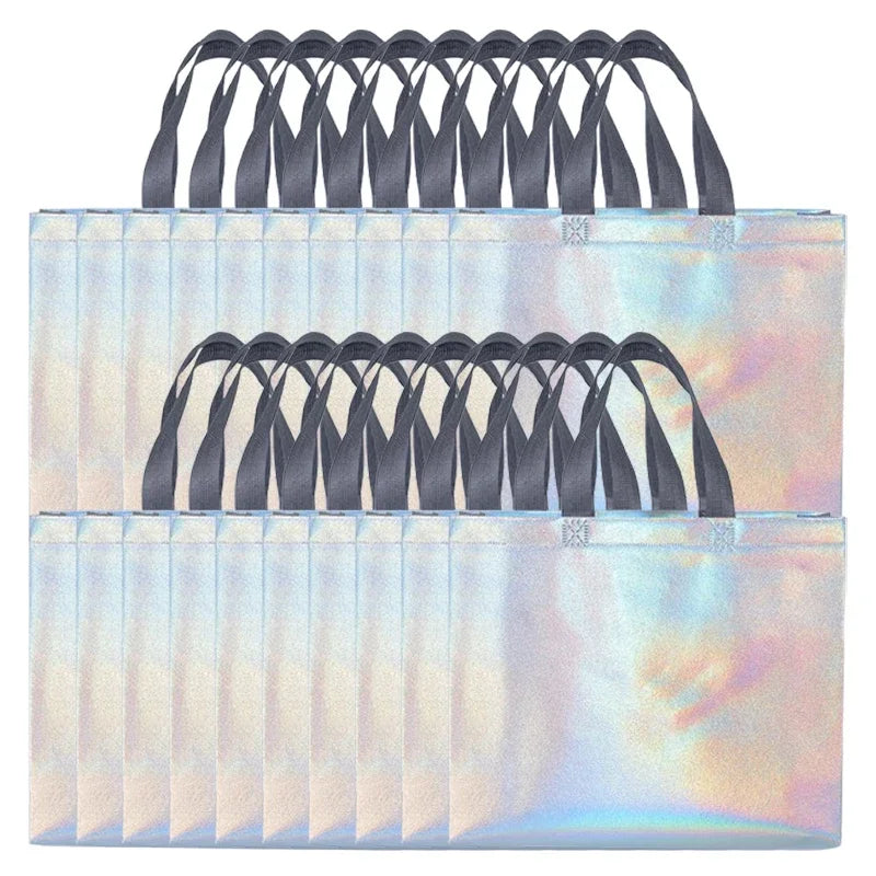 Silver Reusable Gift Tote Bags for Wedding, Party & Shopping Reusable Gift Tote Bags Babs 20PCS 40X30X10cm