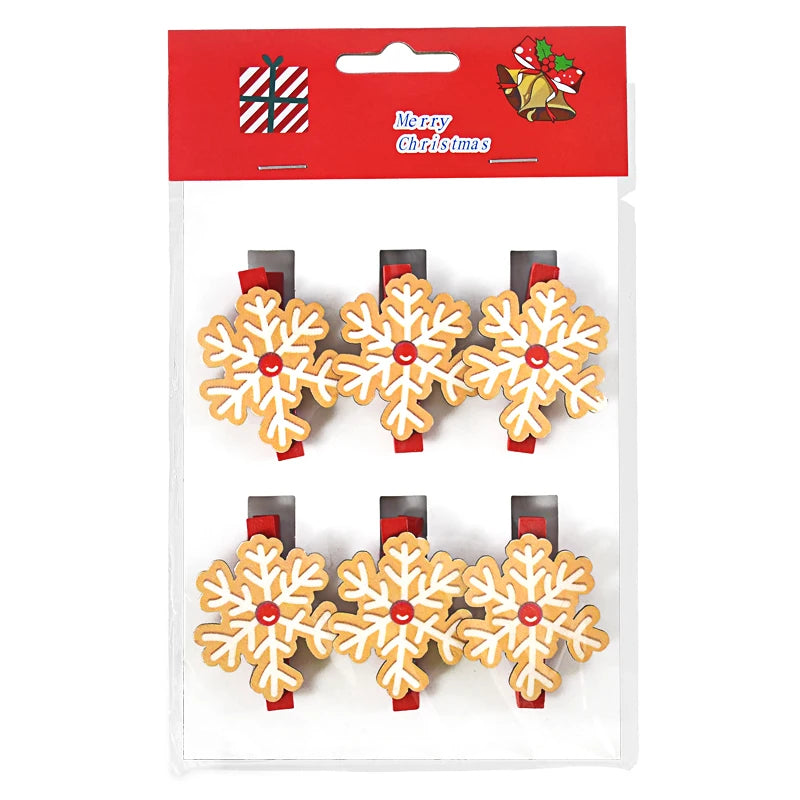 6pcs Christmas Wooden Clips – Xmas Photo Wall DIY Décor Set Christmas Wooden Clips Babs B
