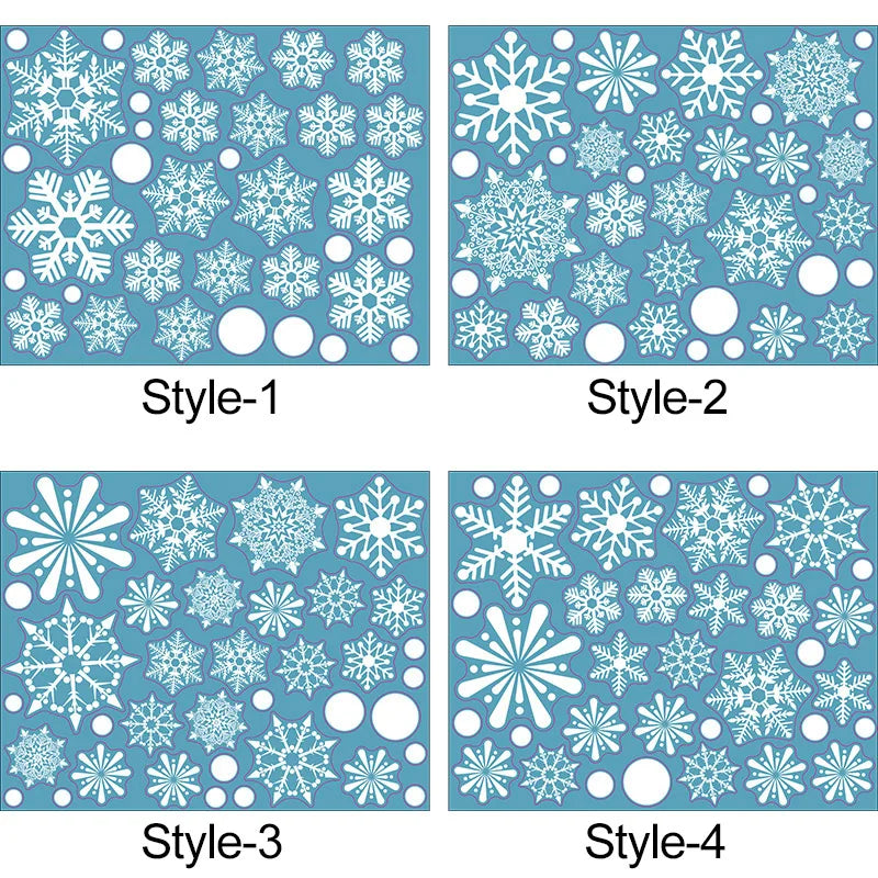 36pcs White Snowflake Christmas Wall & Window Stickers Christmas Wall Stickers Babs