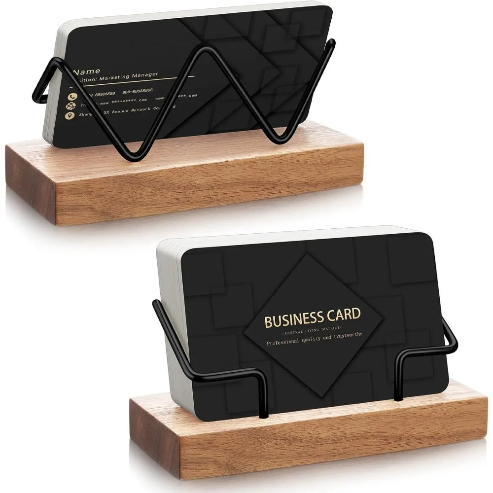 Premium Business Card Holder – Recycled Wood & Metal Organizer Business Card Holder Babs 1pc