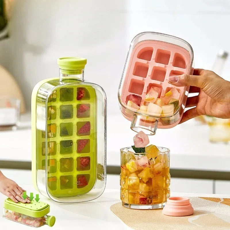 2-in-1 Ice Cube Tray Water Bottle 500/800ml – Portable Ice Maker Ice Cube Tray Bottle Babs