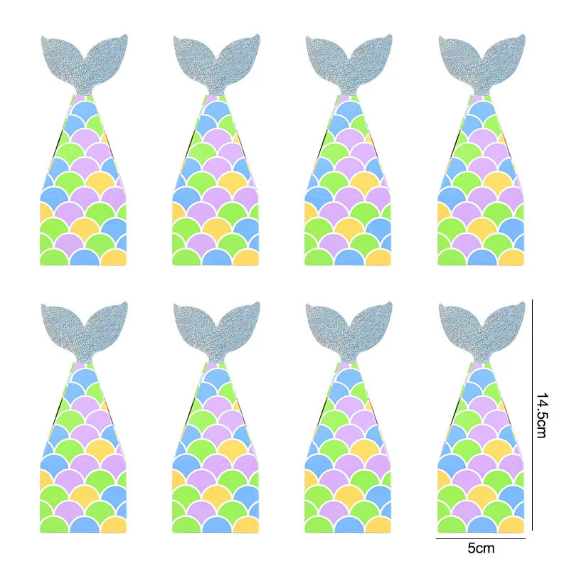 10Pcs Mermaid Tail Paper Candy Boxes – Party & Baby Shower Party Favor Boxes Babs H as pictures