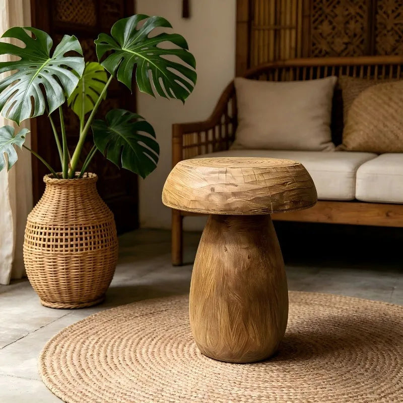 Nordic Solid Oak Round Side Table – Minimalist Coffee Table Wooden Side Table Babs