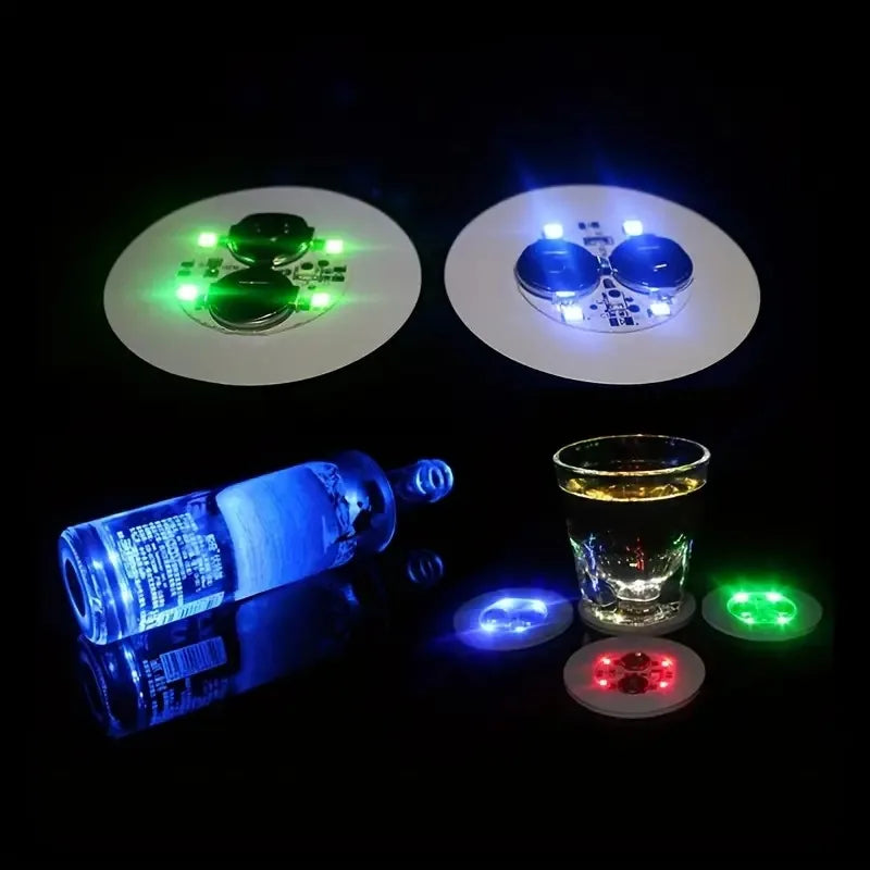 LED Flashing Drink Coasters – Glowing Cup Mat for Parties LED Party Coasters Babs
