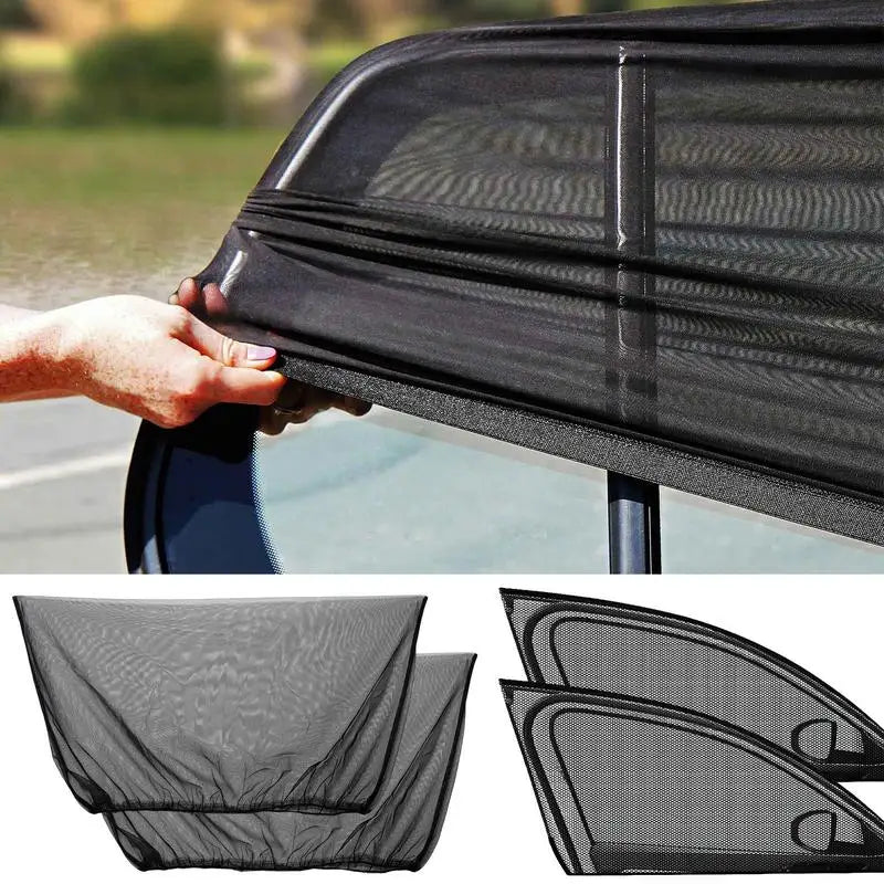 Car Window Sunshade Mesh Curtain – UV Block & Mosquito Net Car Window Sunshade Babs