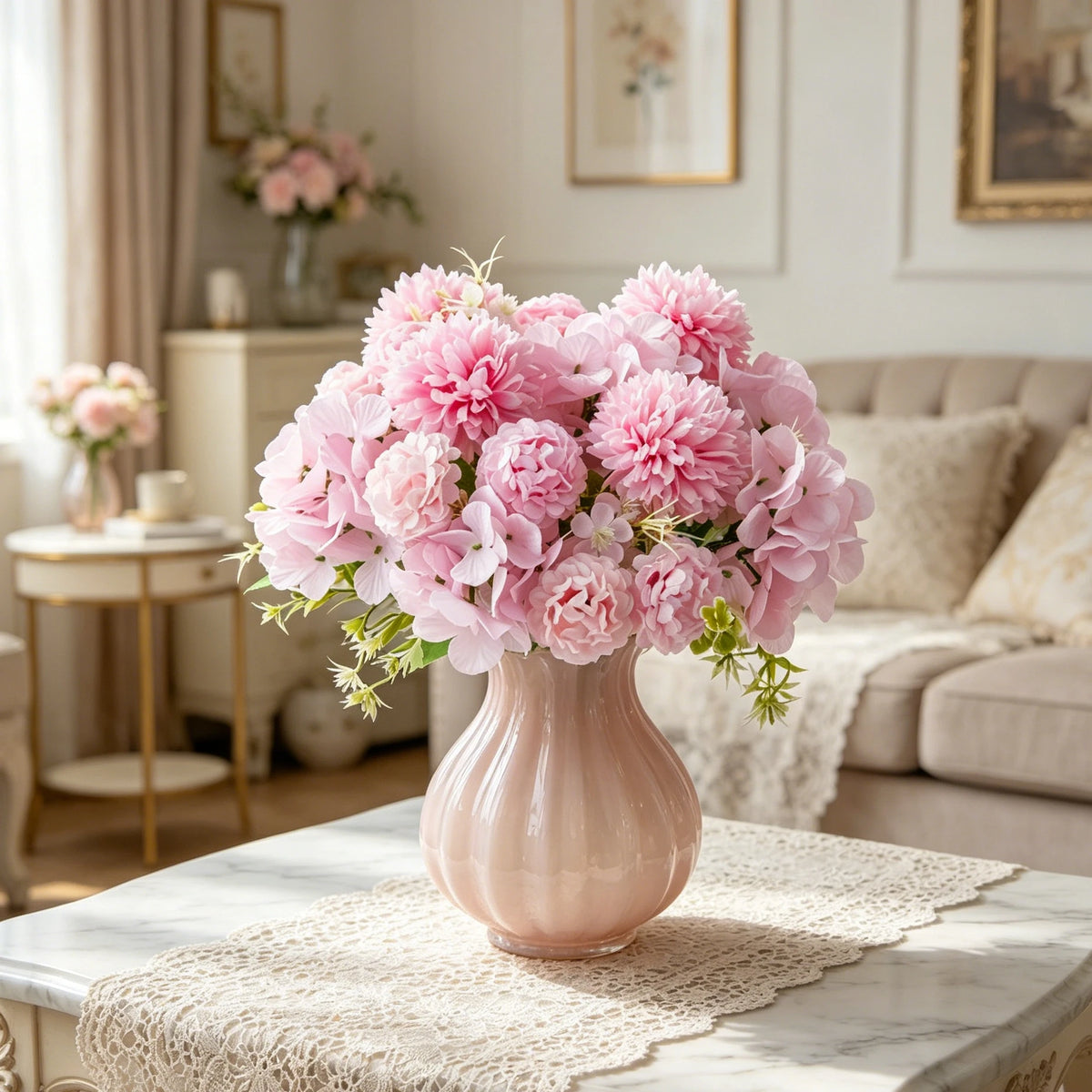 Silk Ball Chrysanthemum Artificial Flowers for Home & Wedding Artificial Silk Flowers Babs