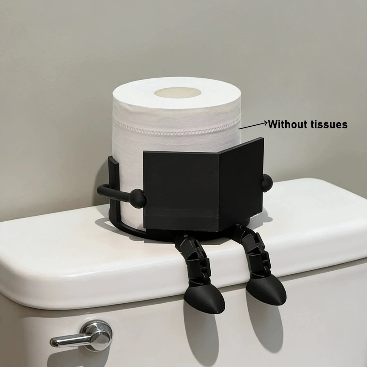 Funny Reading Toilet Roll Holder – Creative Bathroom Decor Toilet Roll Holder Babs Black