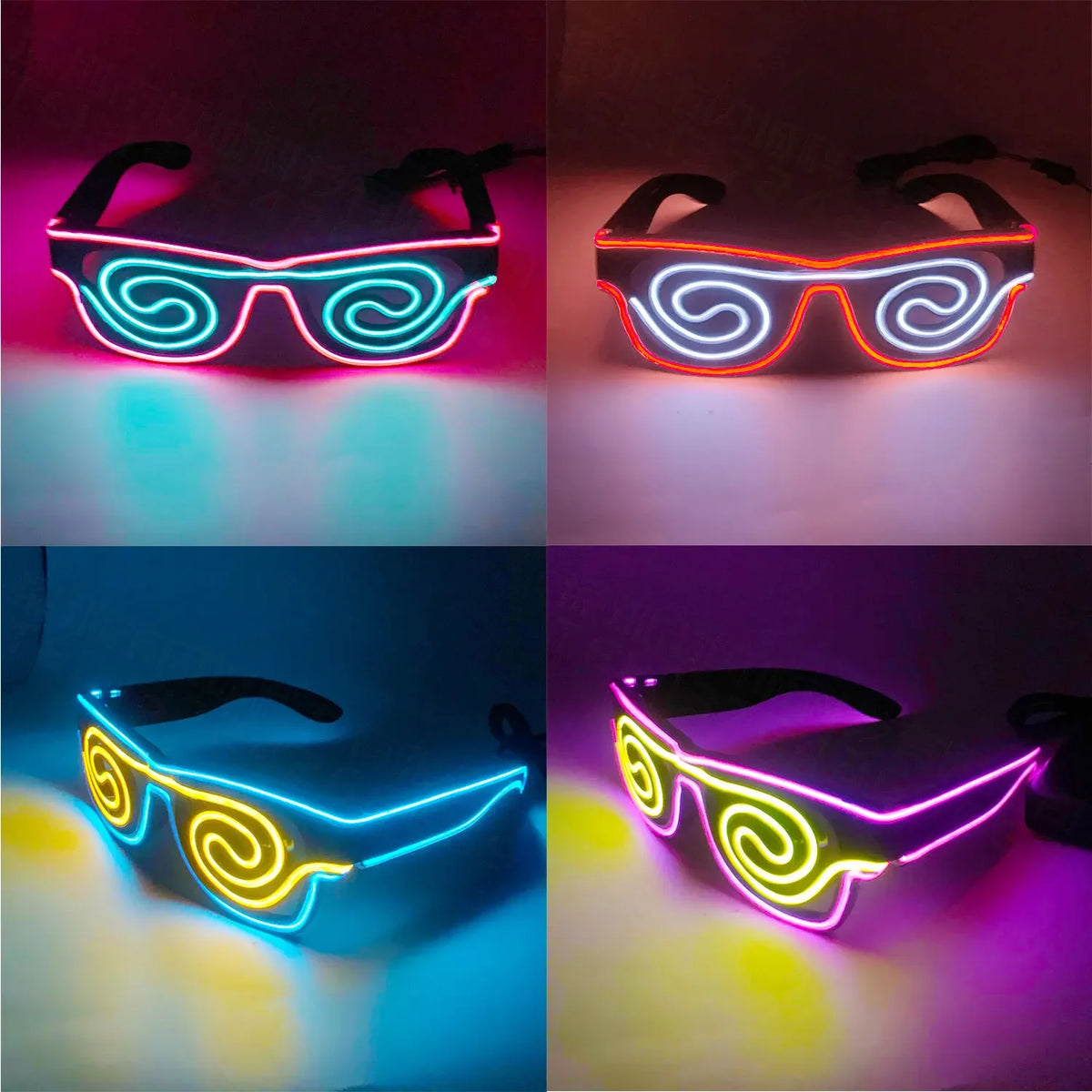 10pcs LED Glow Wire Glasses for DJ, Party & Cosplay LED Party Glasses Babs