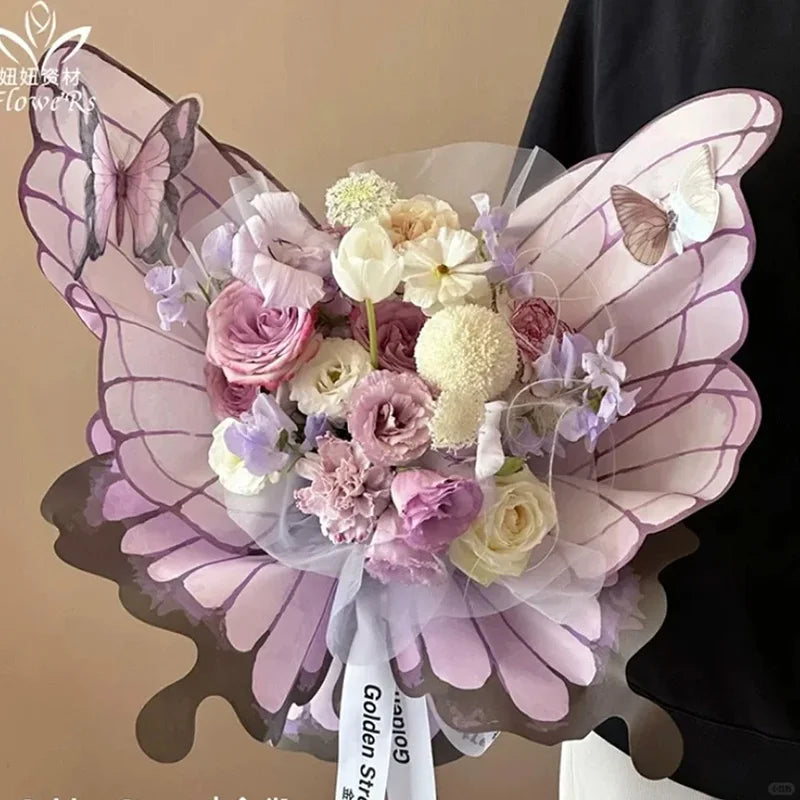 24Pcs Butterfly Wings Flower Wrapping Paper – DIY Bouquet Wrap Flower Wrapping Paper Babs