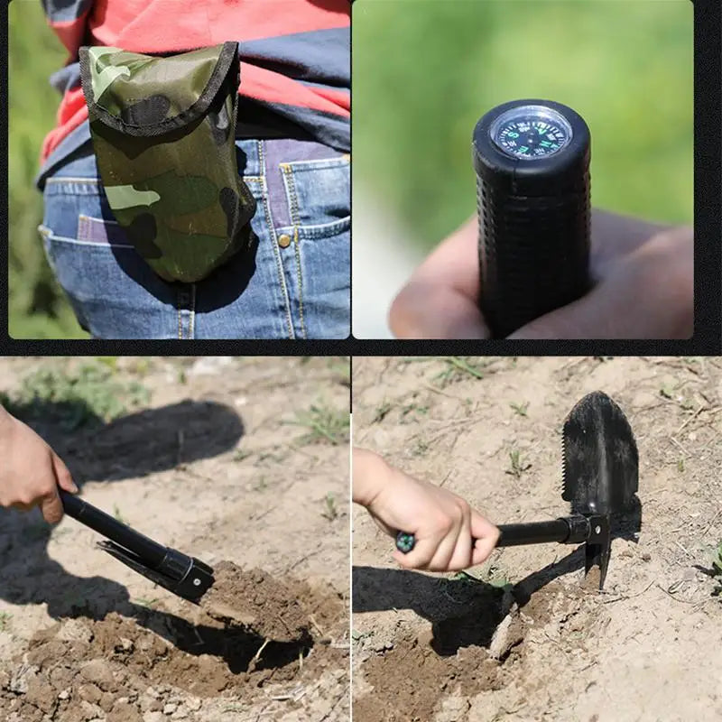 Outdoor Folding Shovel – Multi-Function Camping Survival Tool Folding Camp Shovel Babs