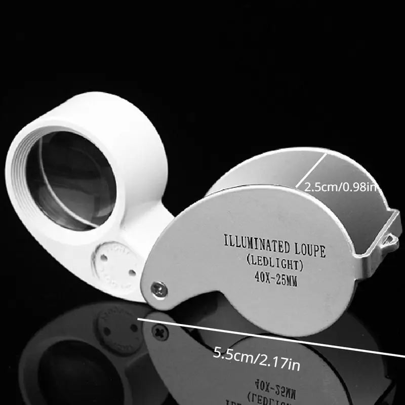 40X LED Illuminated Jeweler Loupe Folding Magnifier Jeweler Loupe Magnifier Babs