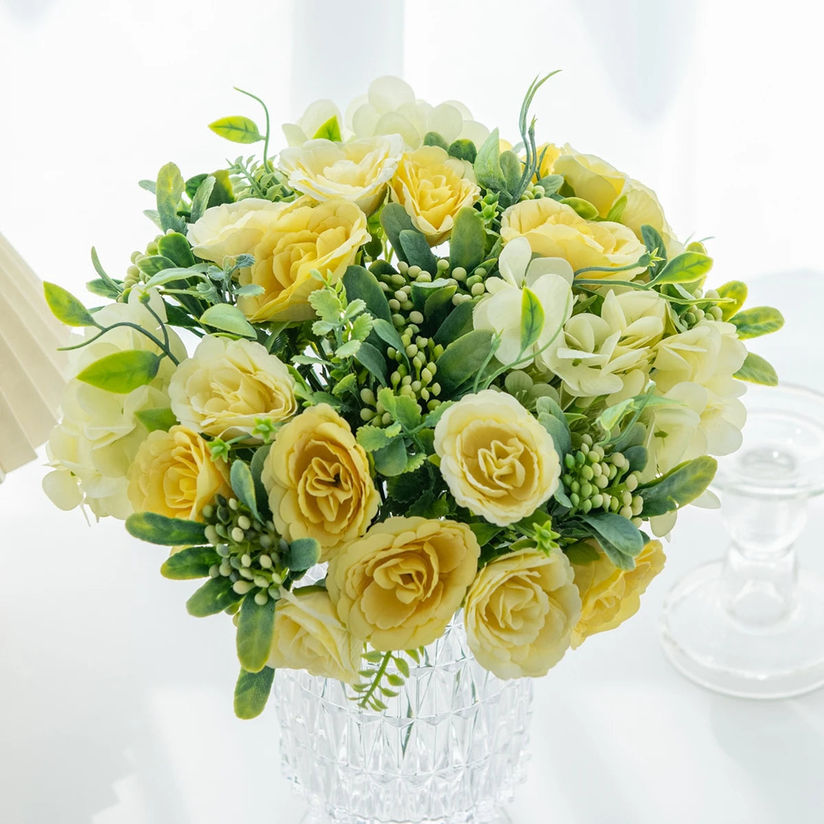 Artificial Silk Rose & Hydrangea Bouquet | Wedding & Home Décor Artificial Flower Bouquet Babs
