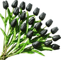 3/5PCS Real Touch Artificial Tulips – Home & Wedding Décor Artificial Flower Bouquet Babs black 5pcs