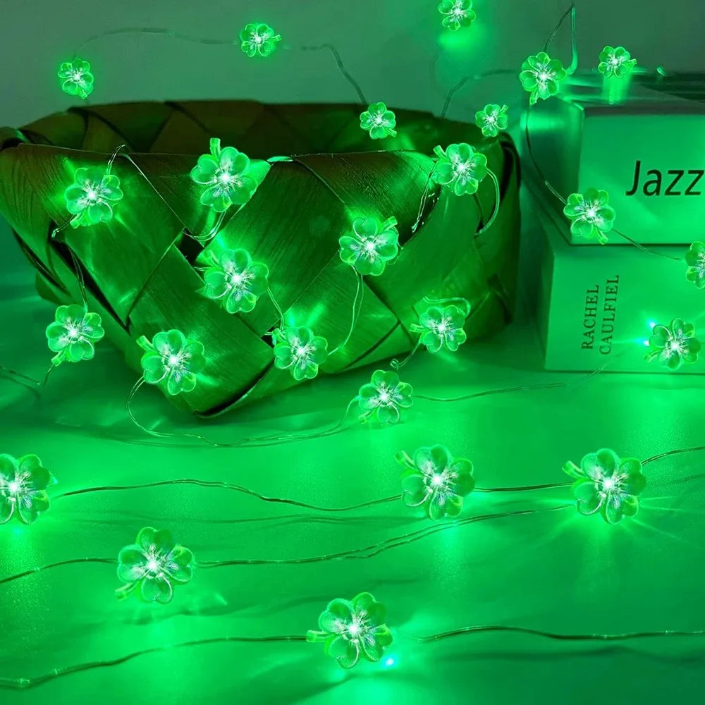 Lucky Clover Green LED String Lights – Party & Holiday Décor LED String Lights Babs