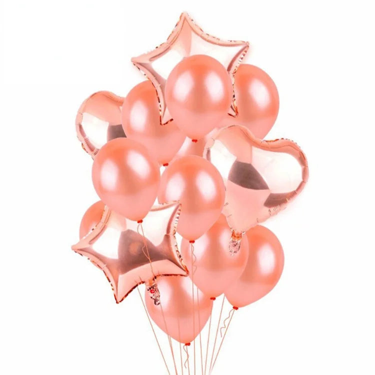 10-Pack Rose Gold Metallic Confetti Latex Party Balloons Party Balloons Babs 20 10inch