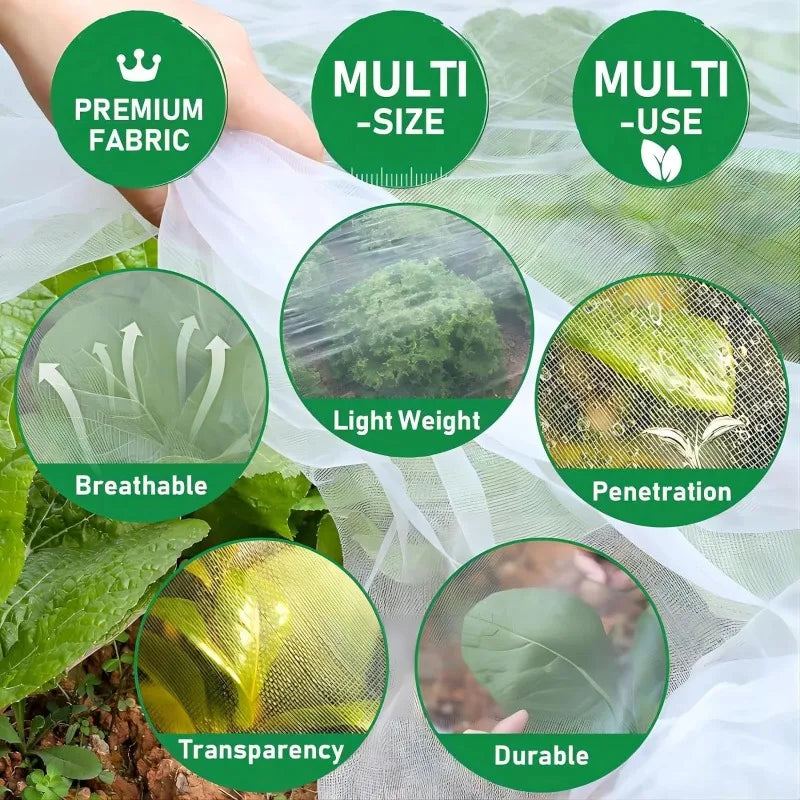 60 Mesh Garden Insect Netting – Plant & Vegetable Protective Net Garden Insect Netting Babs