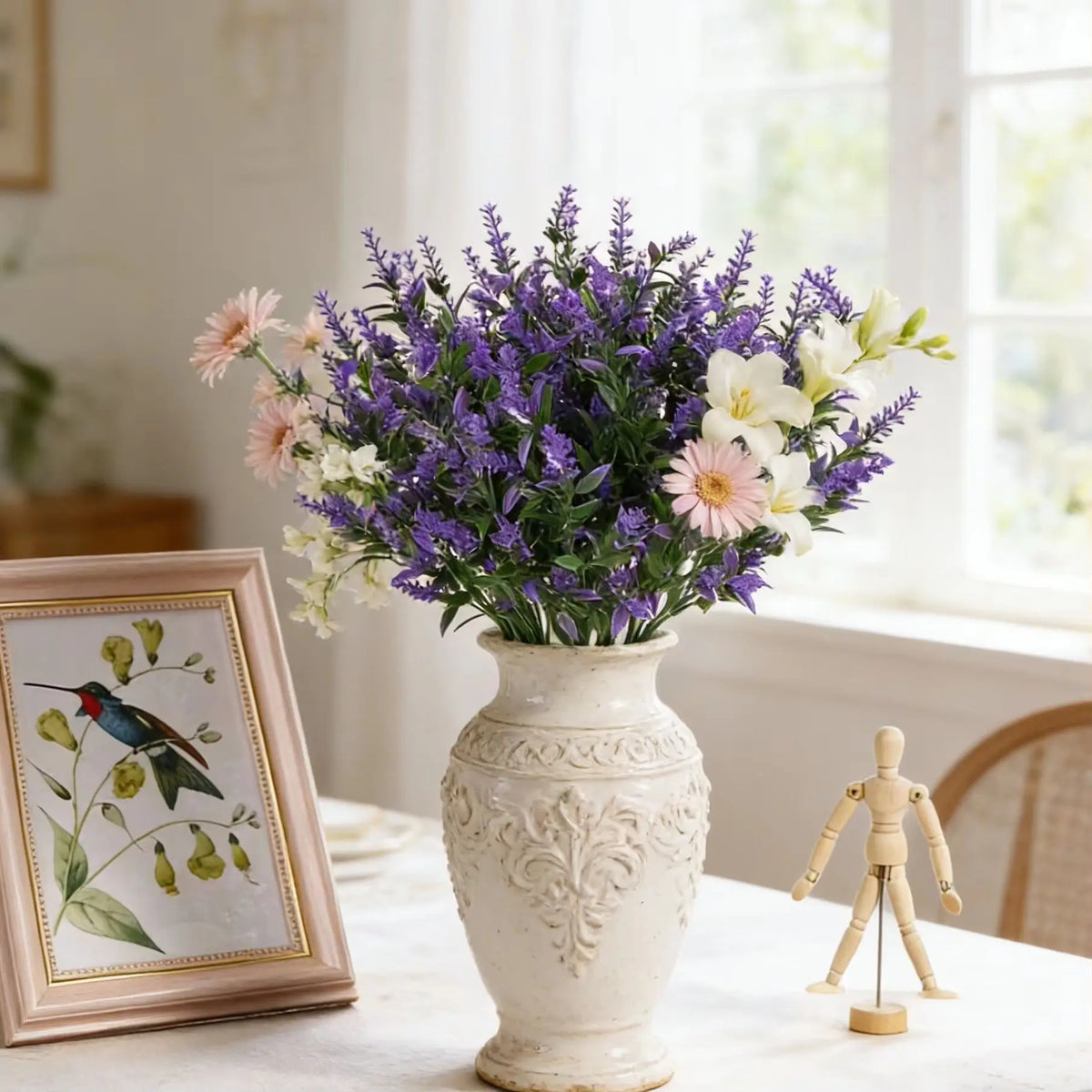 Artificial Lavender Fake Flowers – Wedding, Home & Garden Decor Artificial Flower Stems Babs