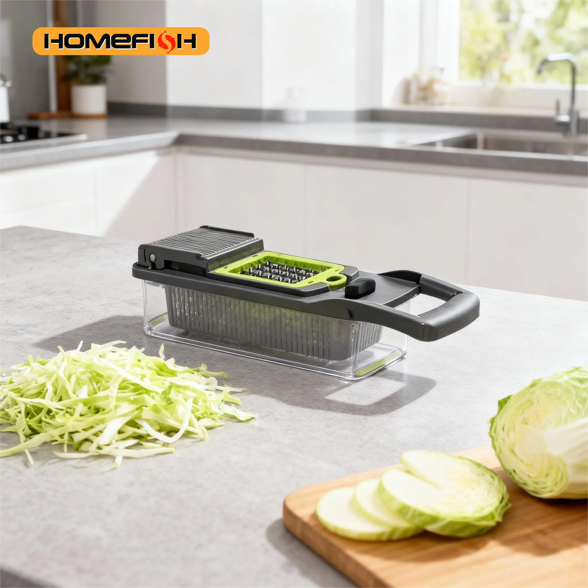 Multi-Function Vegetable Slicer & Shredder with Basket Vegetable Slicer Grater Babs