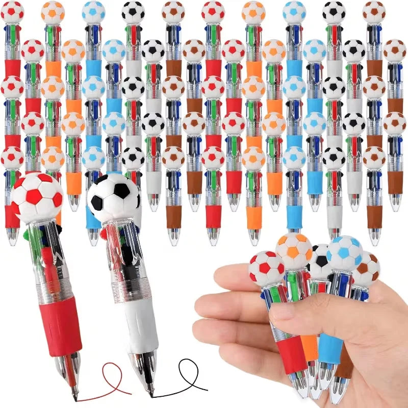 10-Pack Soccer Party Favor Pens – 4-Color Kids Ballpoint Pens Party Favor Pens Babs