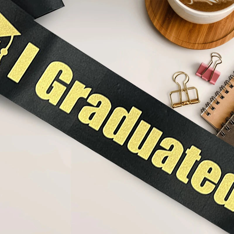 2025 Graduation Cap & Satin Sash Set with Tassel | Party Props Graduation Cap Set Babs