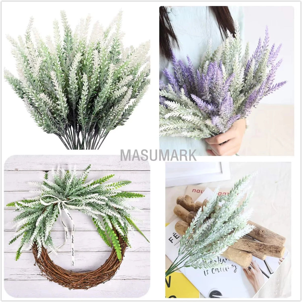 4-Bundle UV Resistant Artificial Lavender Flowers | Home Décor Artificial Flower Bundles Babs