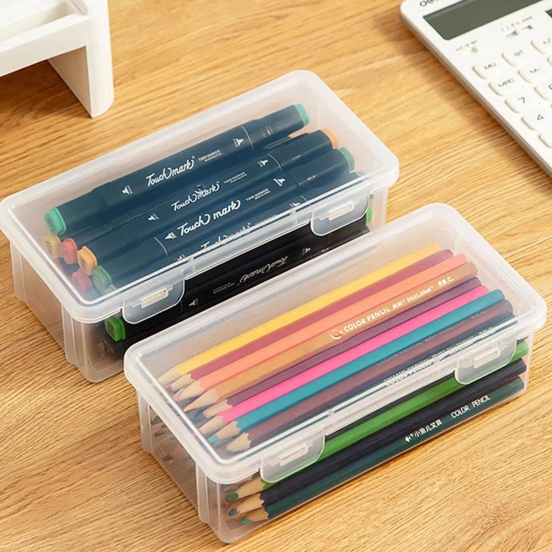 Transparent Pencil Case Large Capacity Plastic Storage Box Transparent Pencil Case Babs