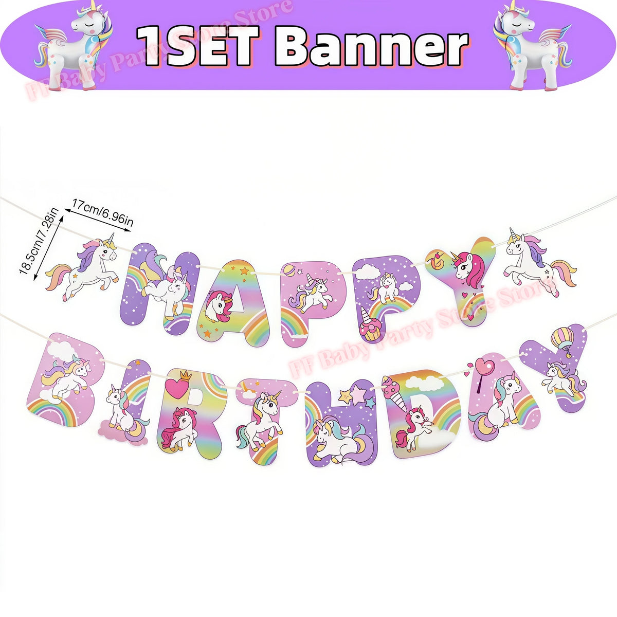 Girls Unicorn Birthday Party Decorations – 3D Balloons & Supplies