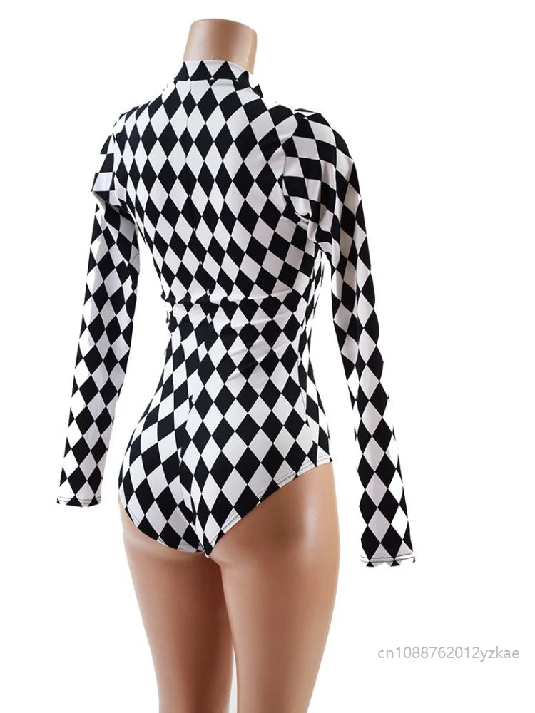 Women's Victorian Clown Bodysuit – Halloween Cosplay Costume Halloween Costume Bodysuit Babs