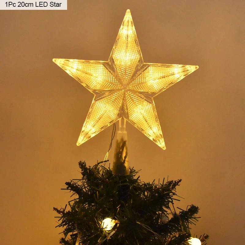 Christmas Tree Top Star LED Light Topper – Xmas Ornament Christmas Tree Topper Babs 20cm warm white