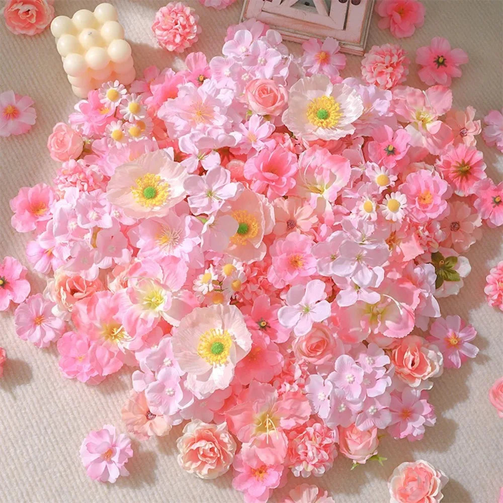 Silk Artificial Rose & Daisy Flower Heads – 20/50 Pcs DIY Decor Artificial Flower Heads Babs