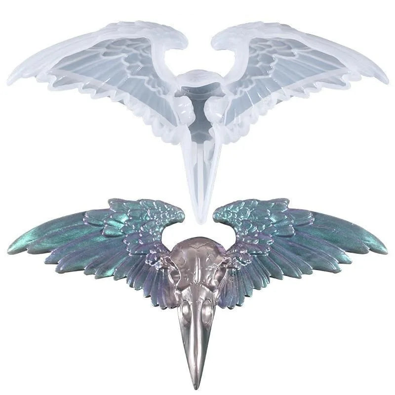 DIY Crow Skull Gothic Silicone Epoxy Resin Mold – Eagle Wings Silicone Resin Mold Babs M 1pcs