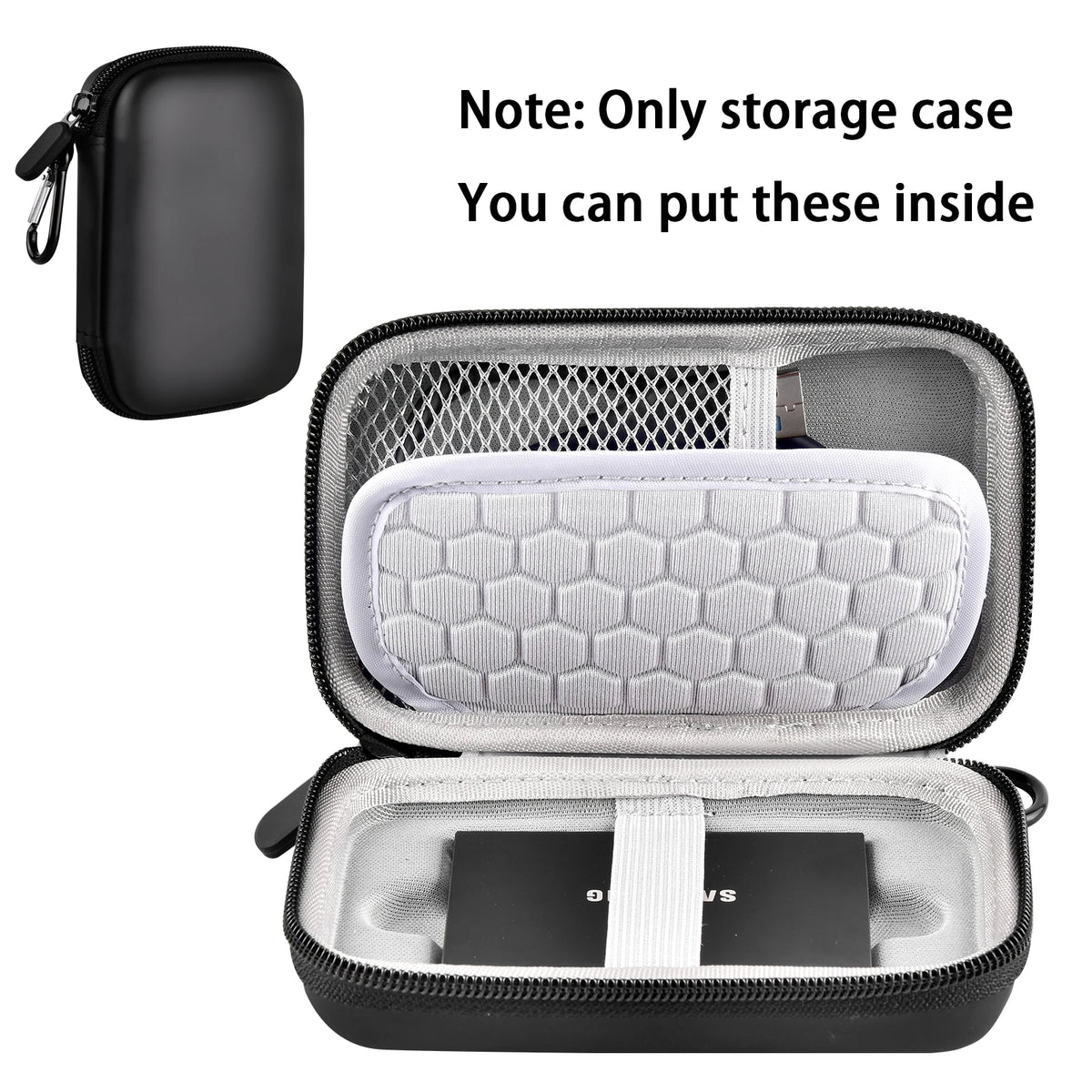Shockproof SSD Case & Travel Bag for USB 3.2 Portable Drives SSD Carrying Case Babs