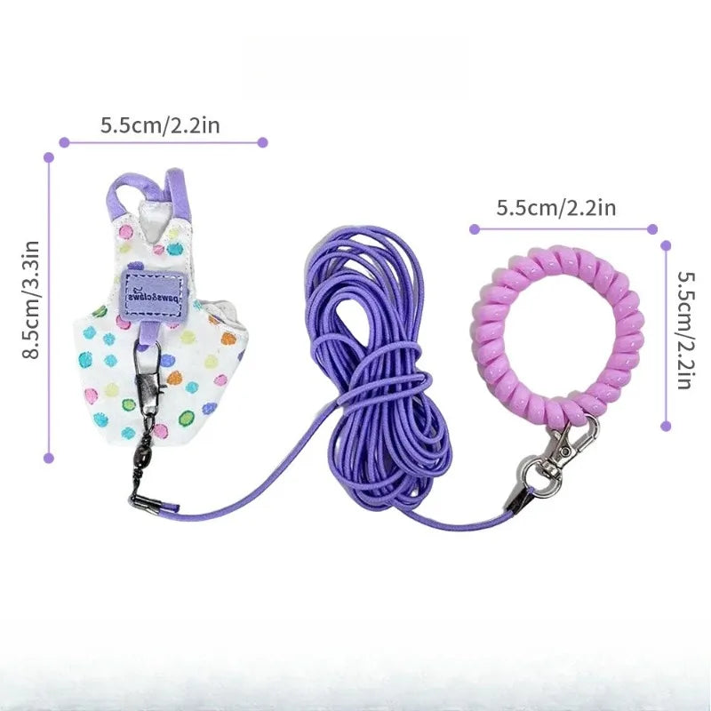 Parrot Flight Harness & Leash for Budgie & Lovebird Outdoor Bird Flight Harness Babs