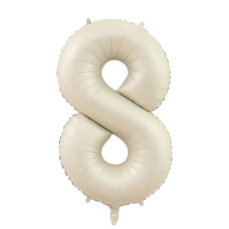 32/40" Cream Foil Number Balloons 1–9 | Party & Wedding Decor Foil Number Balloons Babs Cream8 40inch