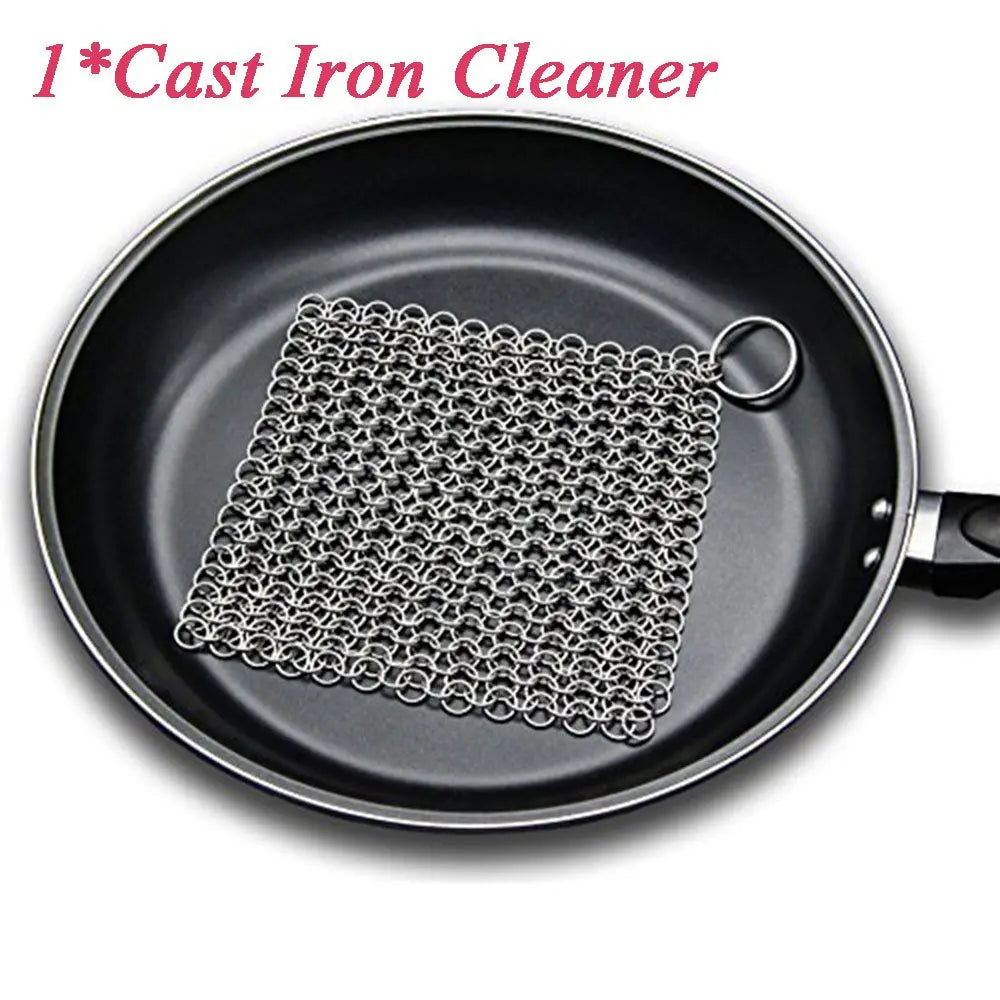 Chainmail Scrubber for Cast Iron & Wok | Stainless Steel Cookware Scrubber Babs