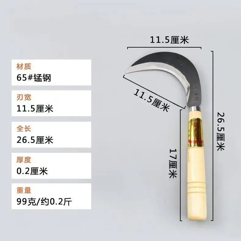 Small Stainless Steel Sickle – Sharp Portable Garden Harvest Tool Garden Sickle Babs Silver