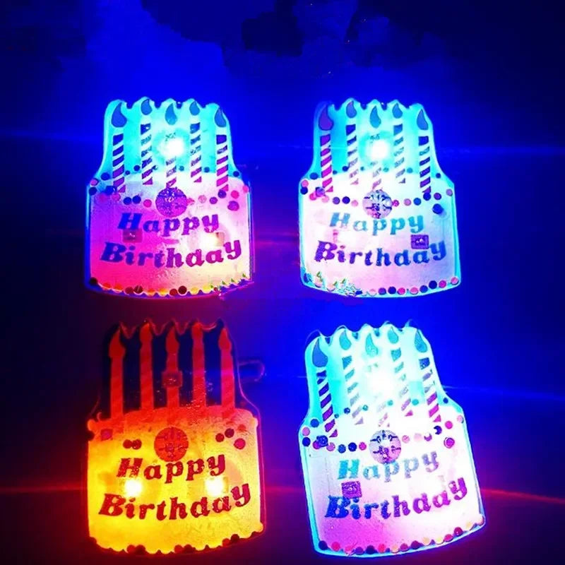 LED Flashing Cake Brooch Pin – Light-Up Glow Badge for Kids LED Glow Brooch Babs Default Title