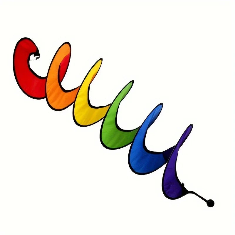 Rainbow Spiral Wind Spinners – Colorful Garden Hanging Twisters Garden Wind Spinner Babs