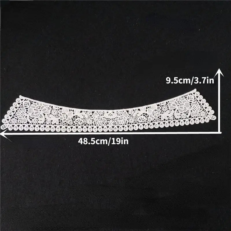White Hollowed-Out Lace Collar – DIY Dress & Shirt Trim Lace Collar Trim Babs