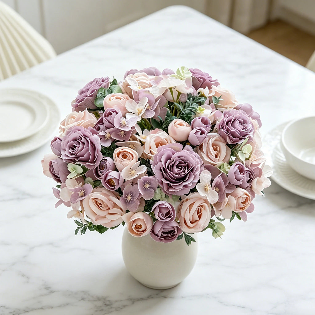 Silk Rose Artificial Flower Bouquet – Wedding & Home Décor Artificial Flower Bouquet Babs