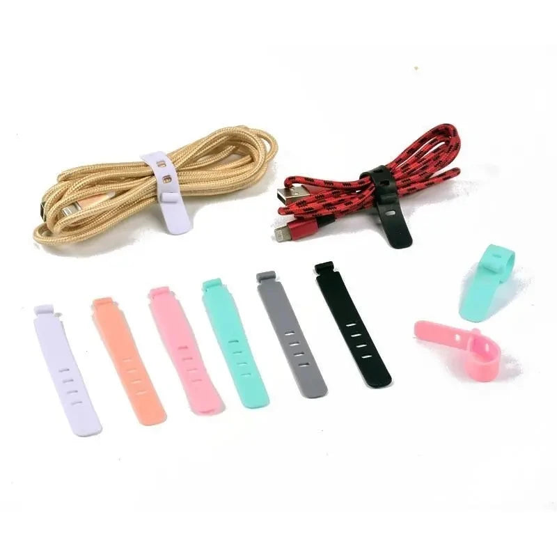 10-Pack Silicone Cable Organizer Ties | Cord Management Straps Cable Organizer Ties Babs